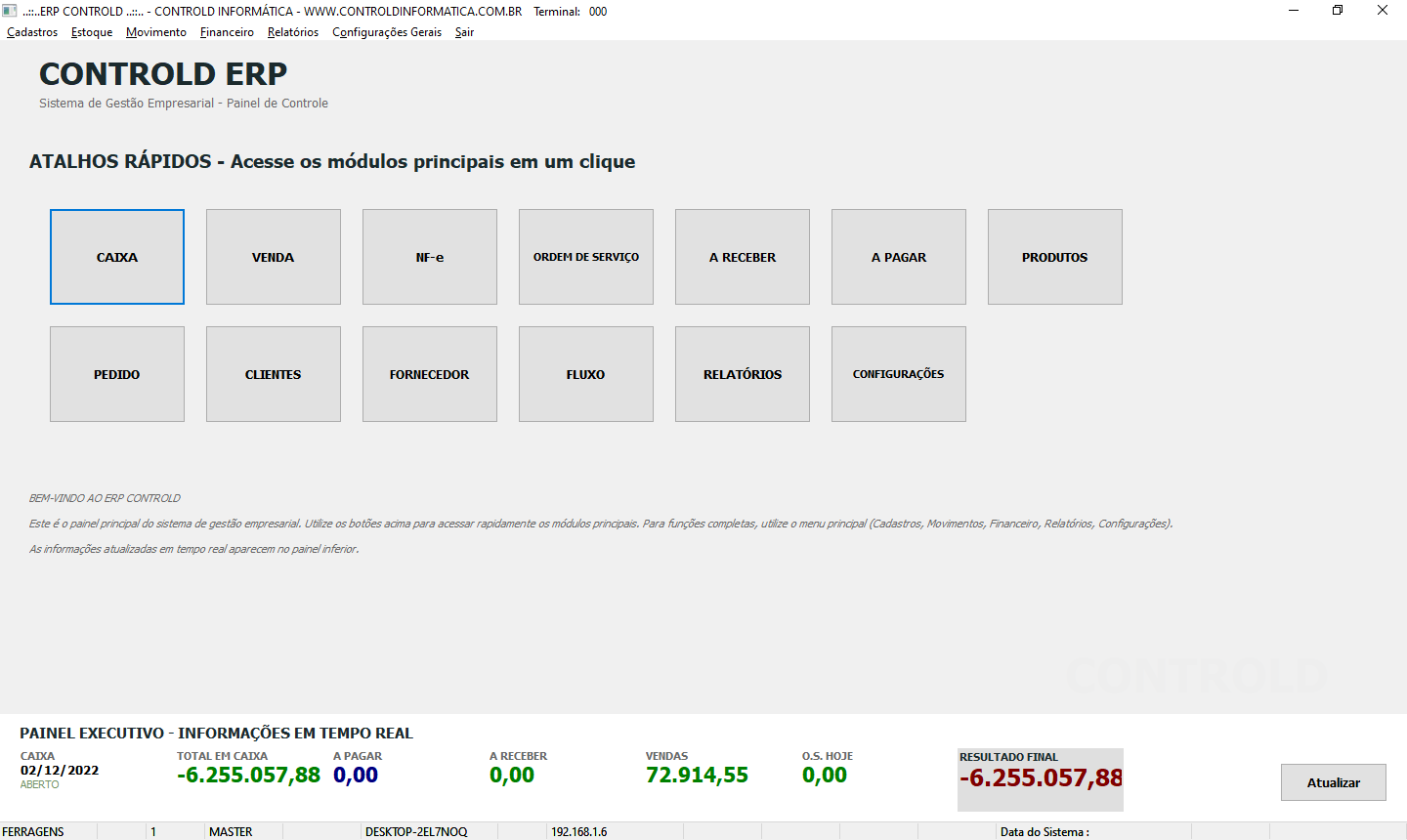 Emissor de Nota Fiscal Eletrônica NF-e e Financeiro